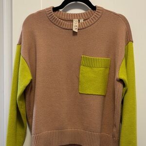 Dolan Two-Tone Sweater - Brown and Green